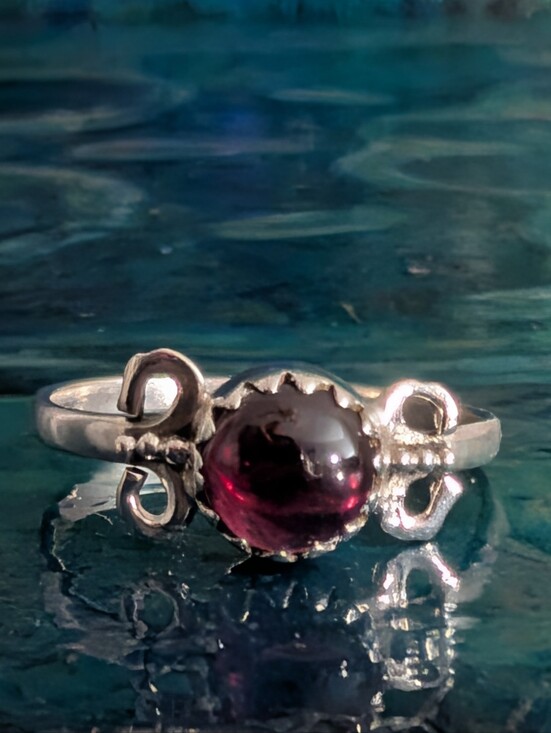 925 Sterling Silver Jewelry - 🆕 Unique 925 Sterling Silver Ring Genuine Garnet Ring Size 10 Solid Sterling
